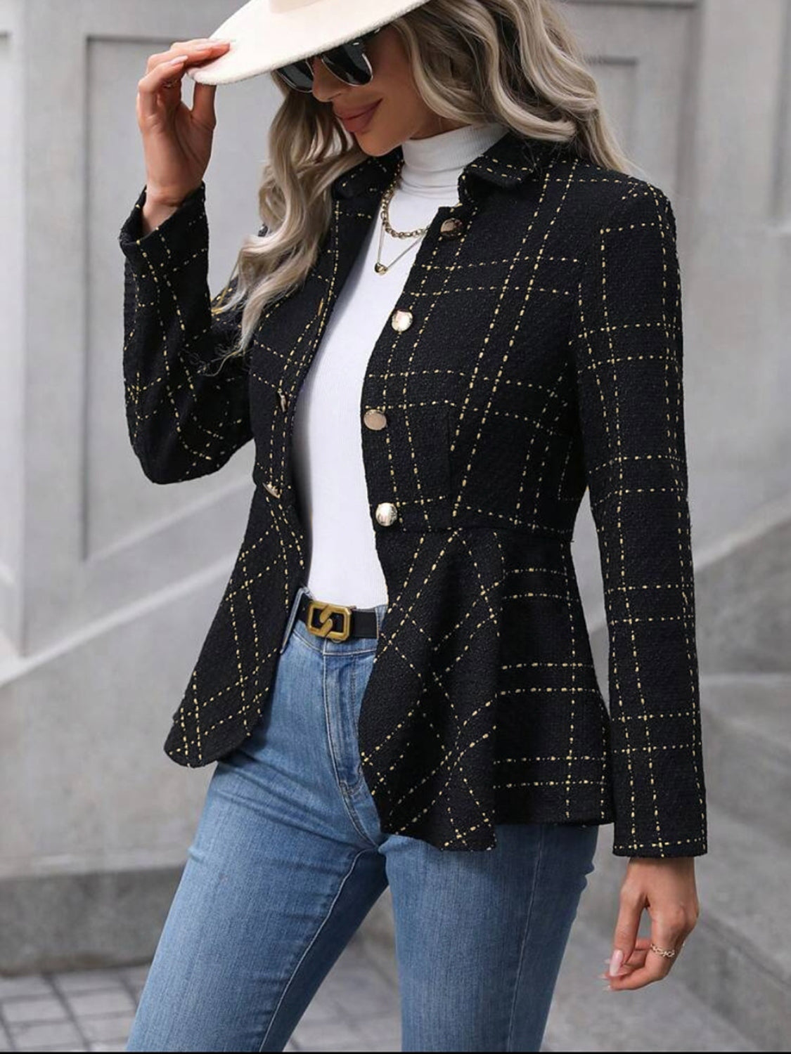 Ruffle Blazer for Women, Button Up Western Wear Blazer